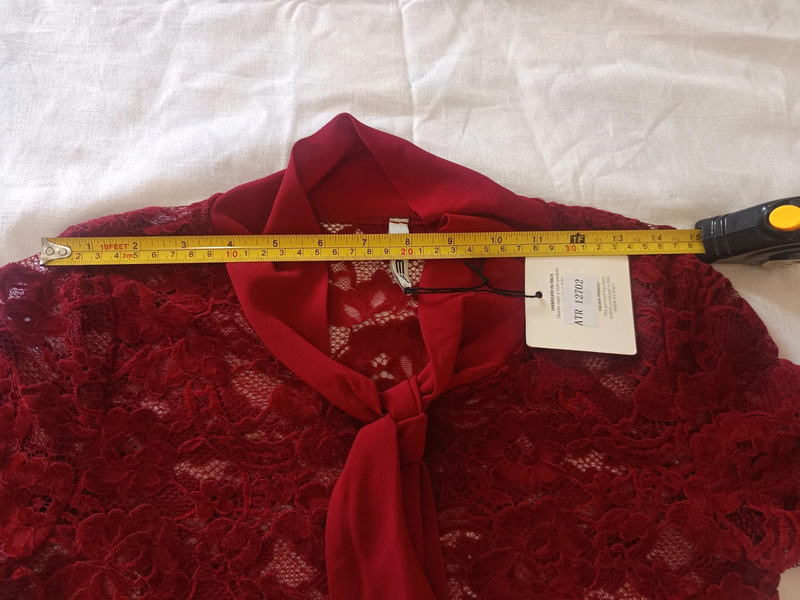 2. Blusa encaje granate, talla M, Local – Local – taille M / 38 / 10 4