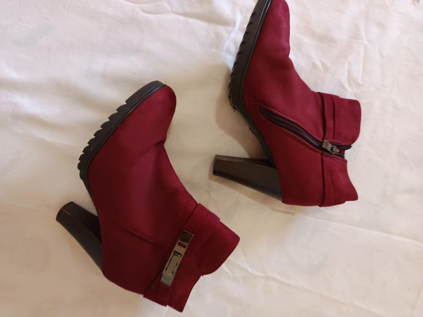 Botines tacón granate / Bottines à talon bordeaux / Burgundy heeled ankle boots - Talla 36 – taille 36 3