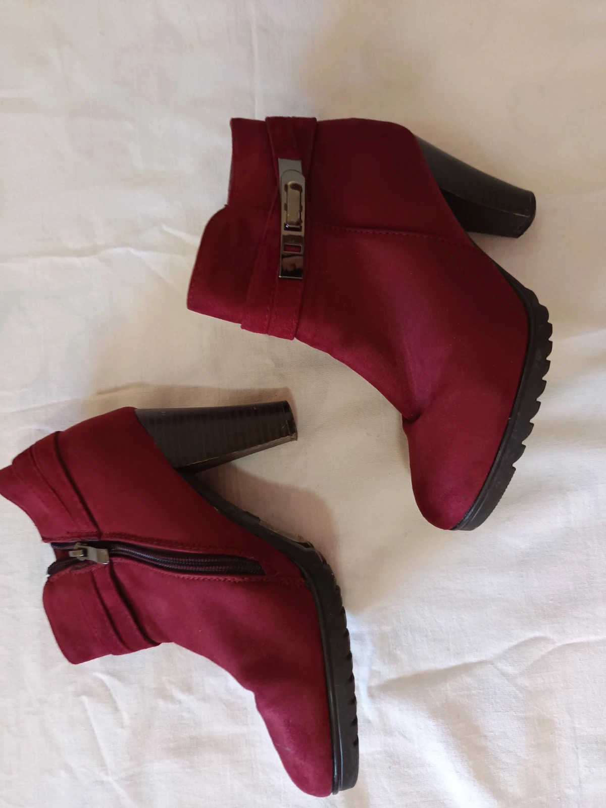 Botines tacón granate / Bottines à talon bordeaux / Burgundy heeled ankle boots - Talla 36 – taille 36 2