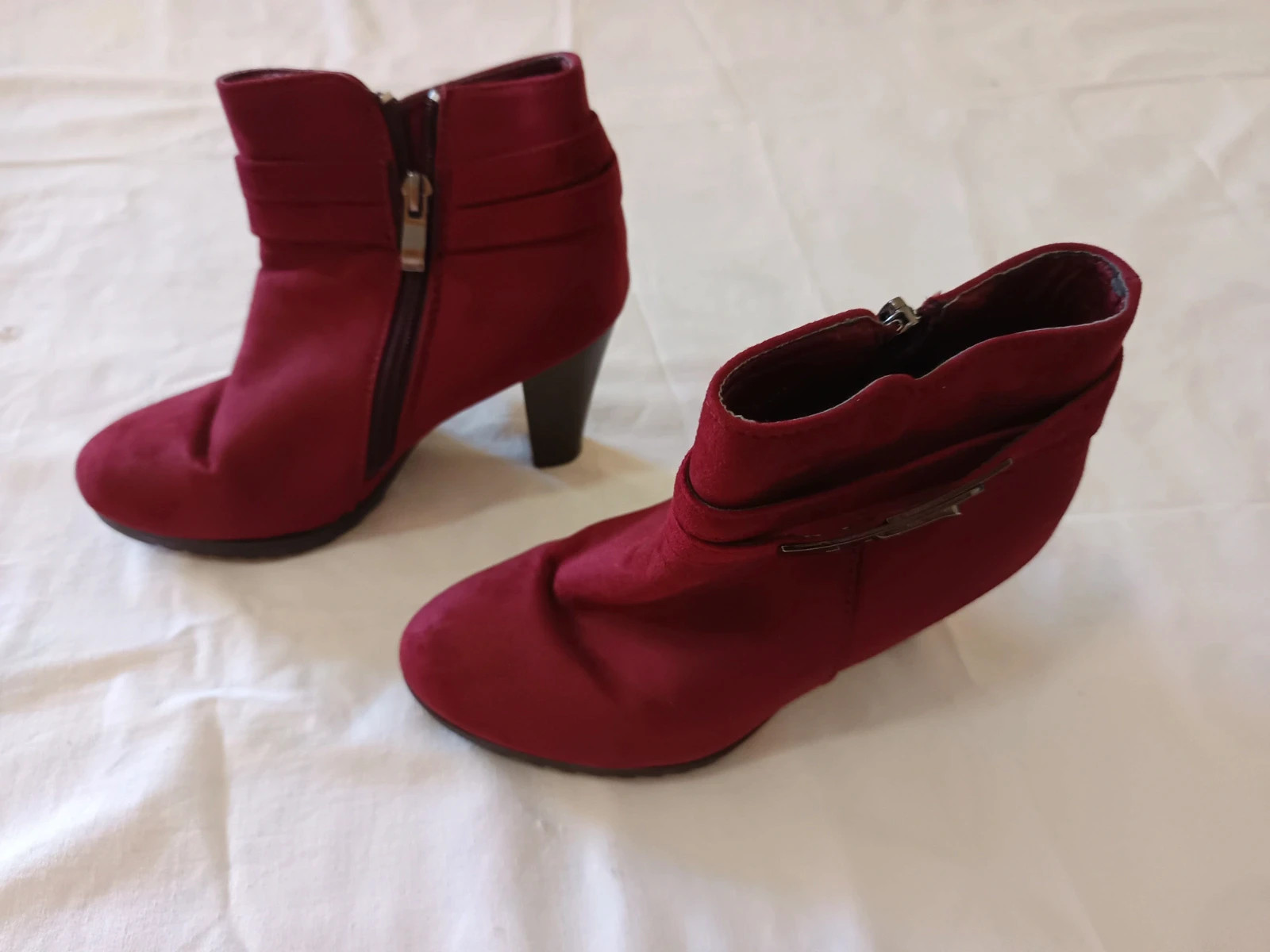 Botines tacón granate / Bottines à talon bordeaux / Burgundy heeled ankle boots - Talla 36 – taille 36 4