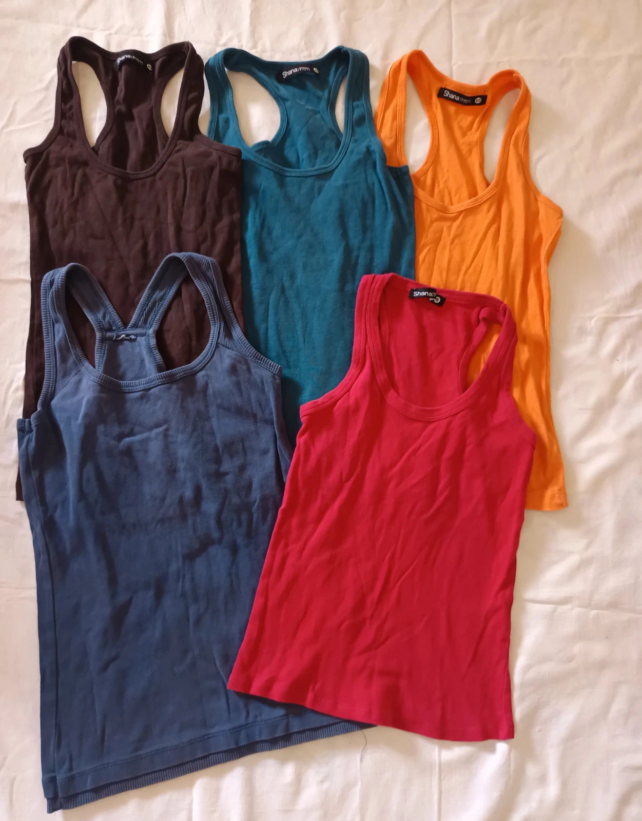 Pack 5 camisetas tirantes Shana S/XS / Lot 5 débardeurs / Set 5 tank tops basic y2k