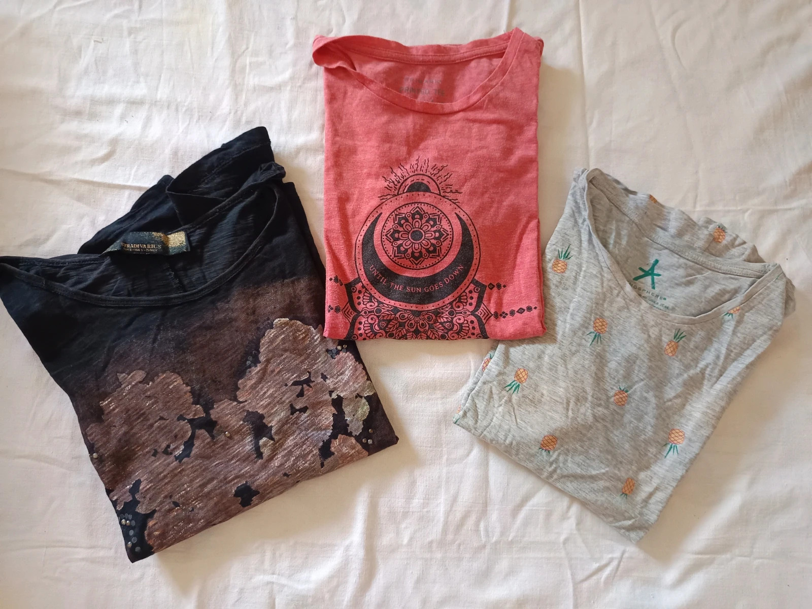 Lote 3 camisetas manga corta Stradivarius Primark / Lot 3 t-shirts / Pack 3 t-shirts S-L
