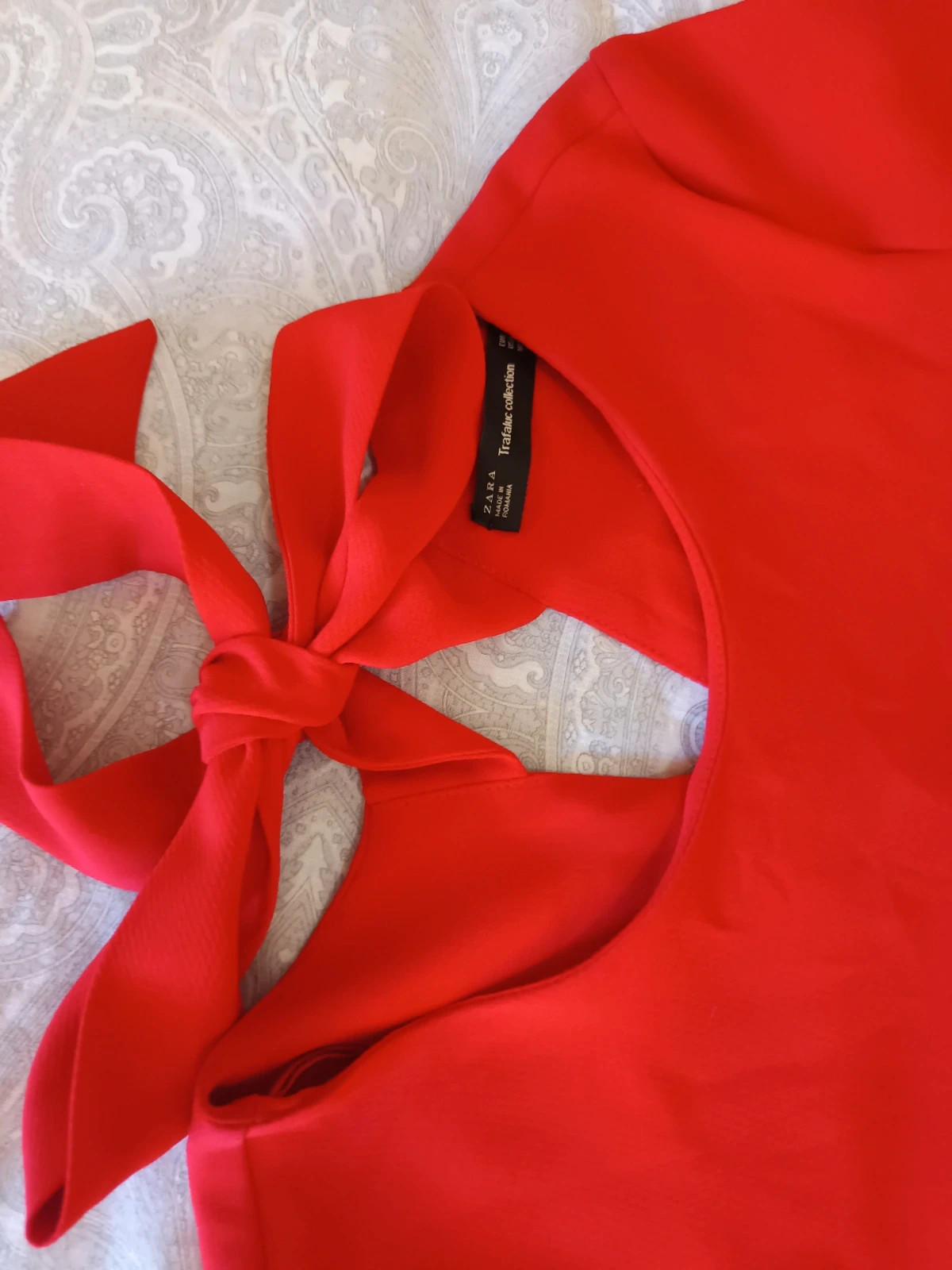 Mono corto rojo lazo trasero | Combishort rouge coeur nuage noeud | red romper dress - Talla M Zara – Zara – taille M / 38 / 10 5
