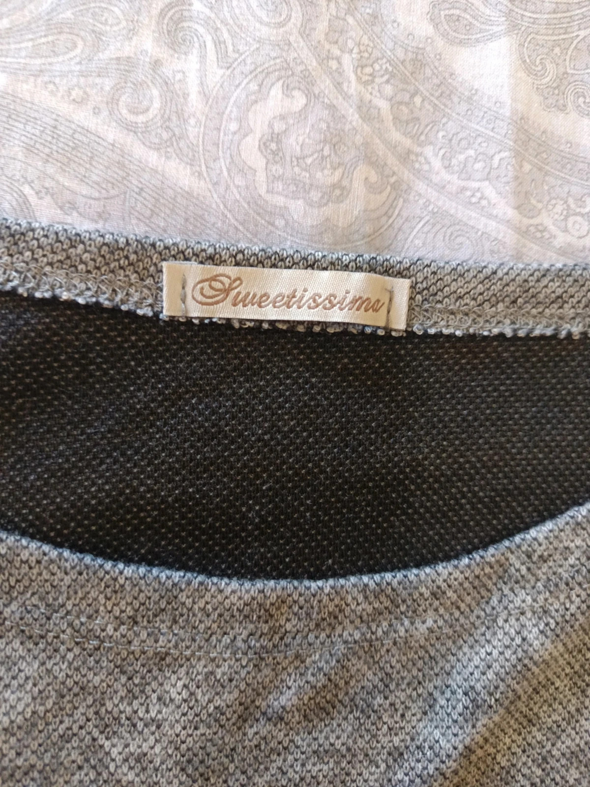 Vestido jersey gris lentejuelas | Robe grise sequins | Grey Jumper dress sequins - Talla S/M – Sweet Miss – taille M / 38 / 10 5