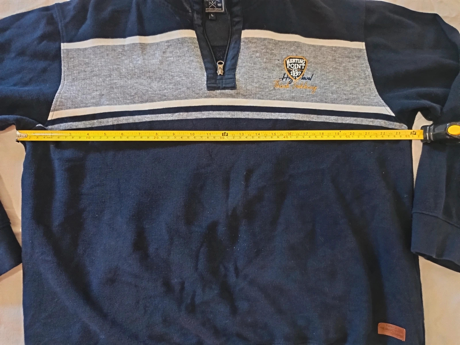 Sudadera / Jersey Polo Hombre Forestal Azul y Gris Talla L | Half Zip Vintage Y2K – Forestal – taille L 5