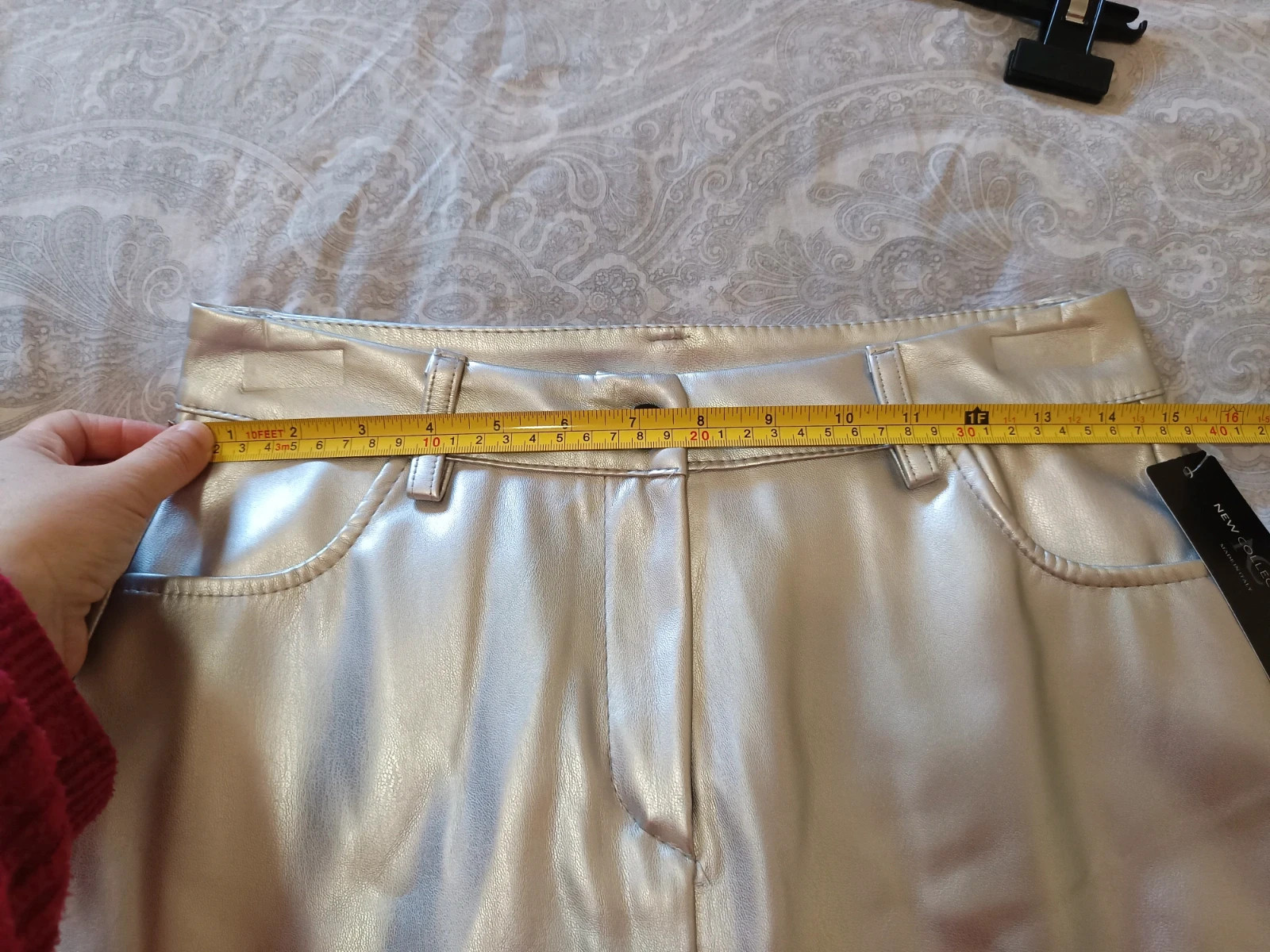 Falda larga efecto piel plateada | Jupe longue métallisé | Metallic skirt - Talla M/L – Local – taille M / 38 / 10 5