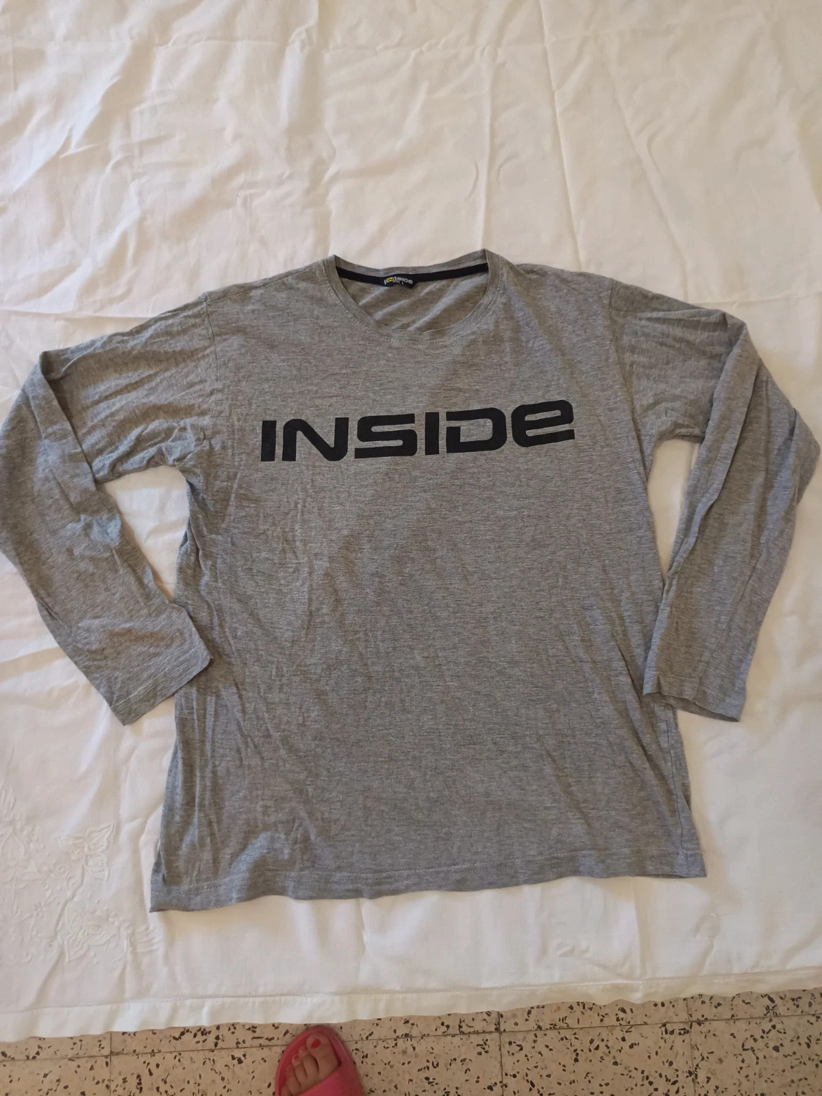 Camiseta Manga Larga InSide Gris Talla L – Skater / Streetwear