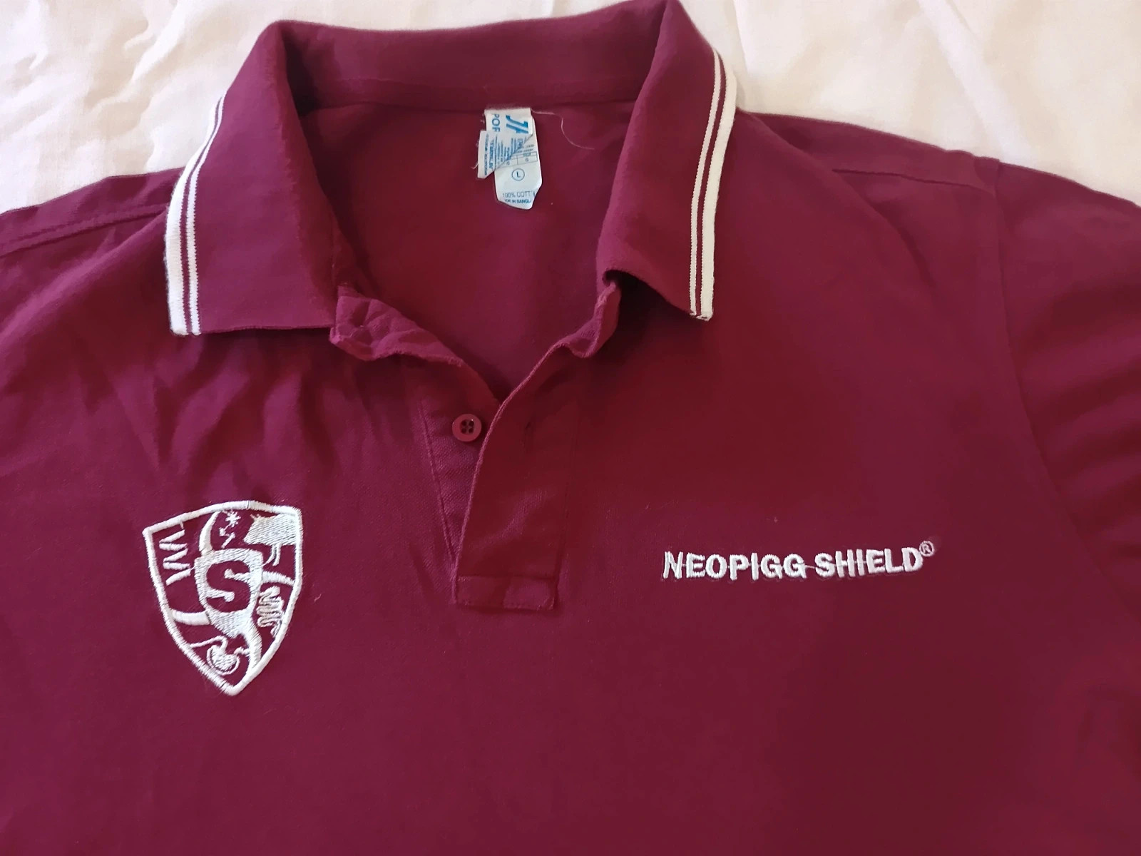Polo Vintage / Retro Granate Burdeos – Talla L – JHK – taille L 2