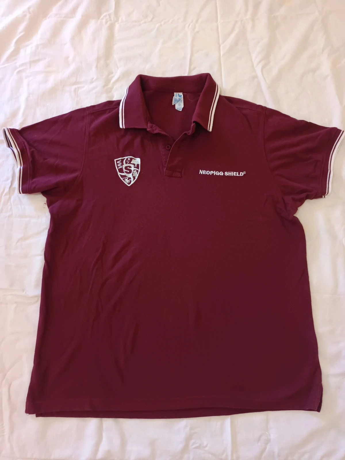 Polo Vintage / Retro Granate Burdeos – Talla L