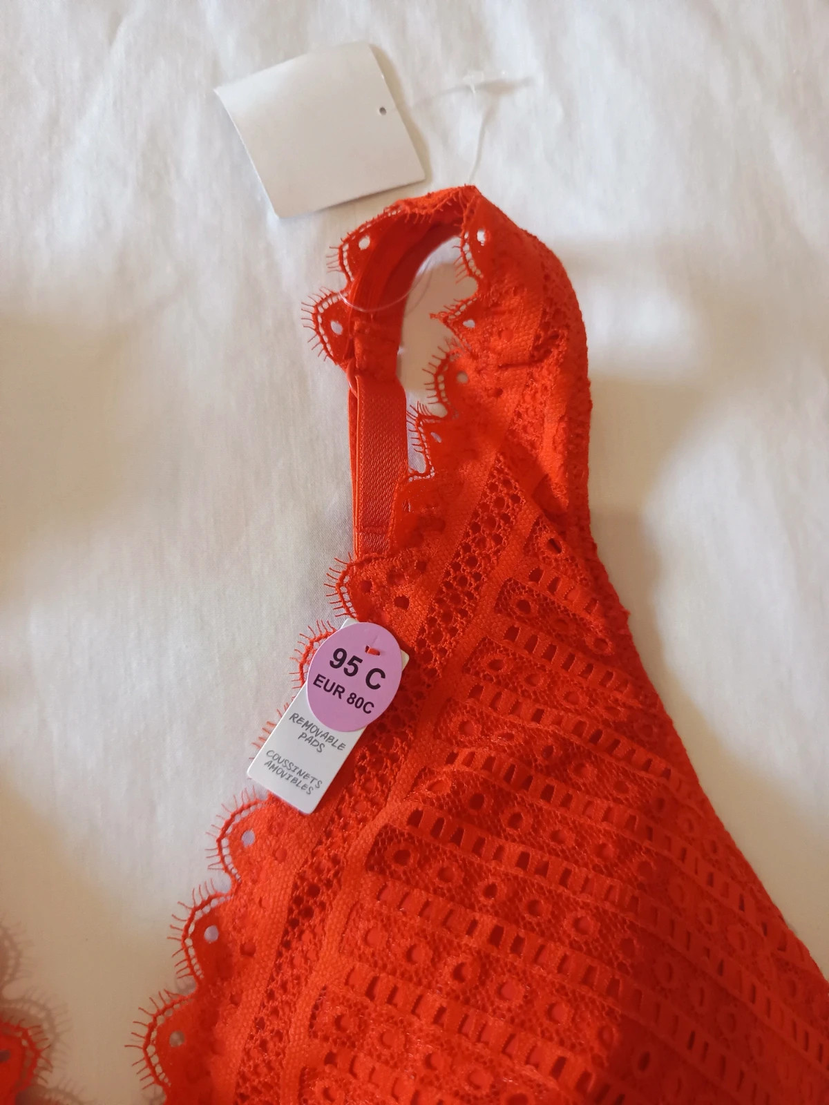 Bralette encaje naranja Kiabi NUEVO 95C / Soutien-gorge dentelle orange Y2K 80C EU (95C ES/FR) – Kiabi – taille 95C 4