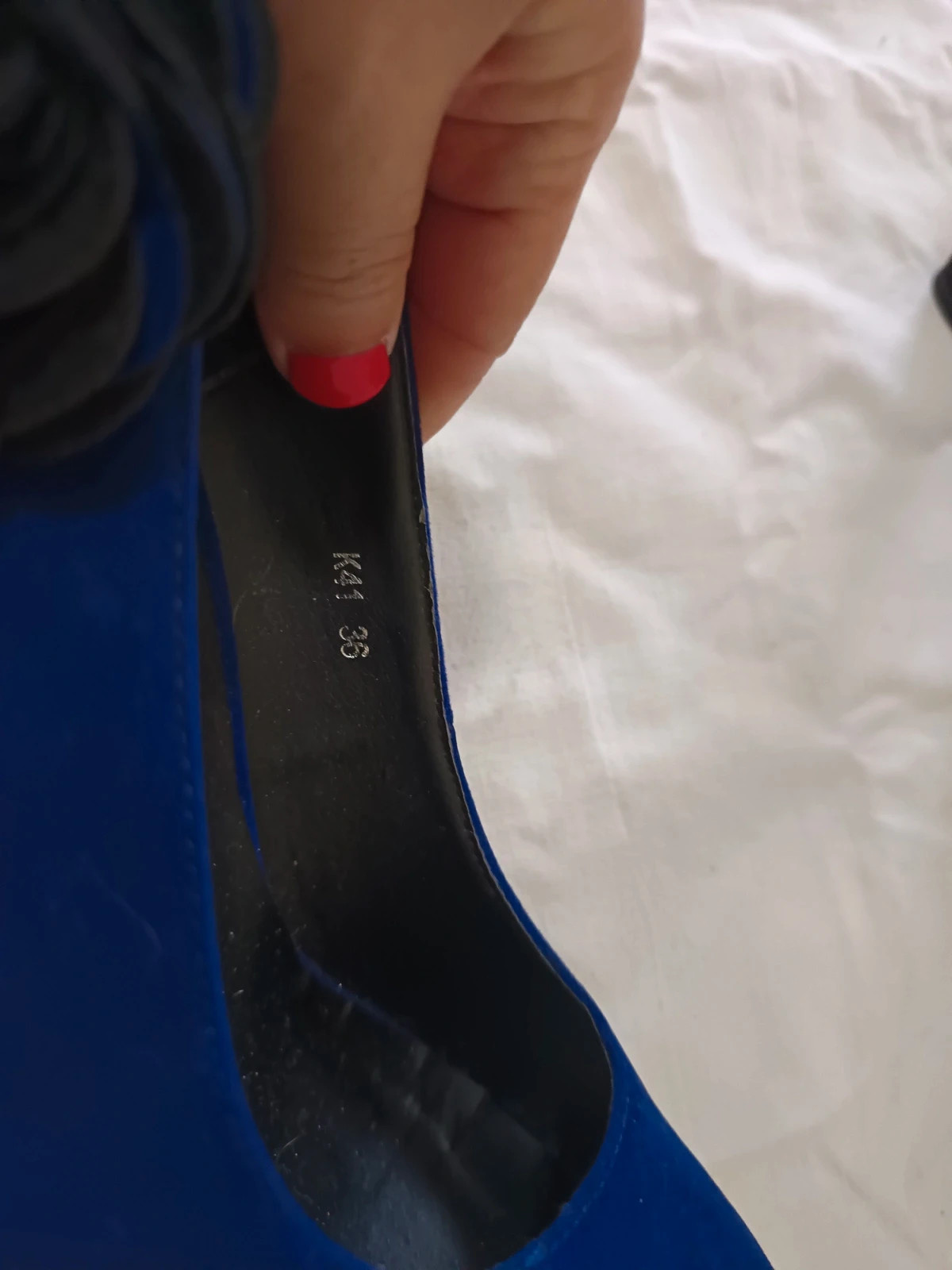 Zapatos de Tacón Azul Klein / Eléctrico con Plataforma y Flor (Talla 36) – Aire – taille 36 4