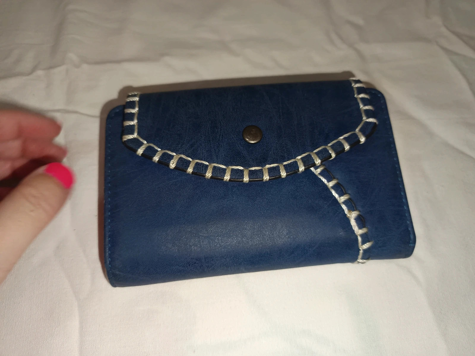 Cartera / Monedero Mujer CareLi Azul Marino y Beige | Estilo Vintage Y2K – Careli 4