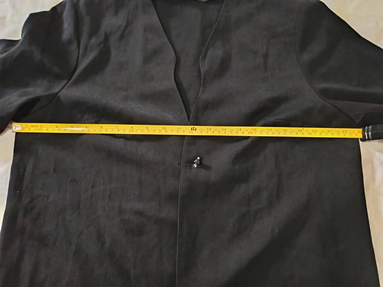 Chaqueta Larga / Kimono Negro Vintage Elegante – Talla Grande (52) – JFM – taille 4XL 5