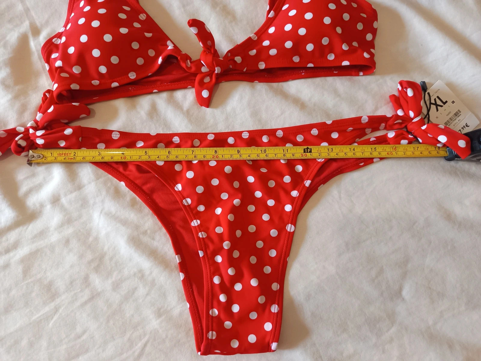 Bikini Rojo Lunares / Polka Dot Nuevo – Estilo Y2K / Pin-Up / Retro – Polinesia – taille M / 38 / 10 5