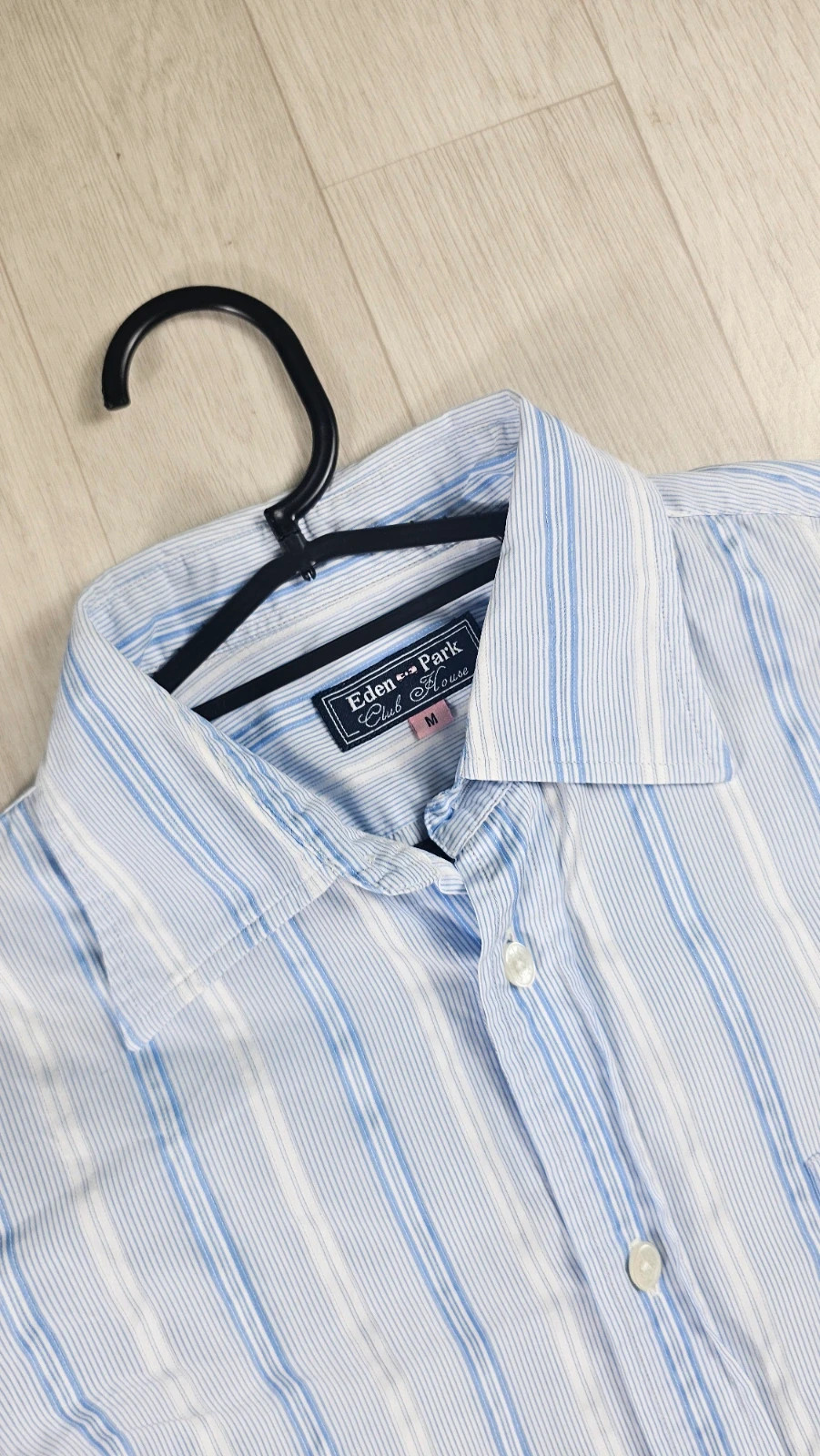 Chemise Eden Park bleu clair rayures bleu foncé et blanc homme – Eden Park – taille M 3