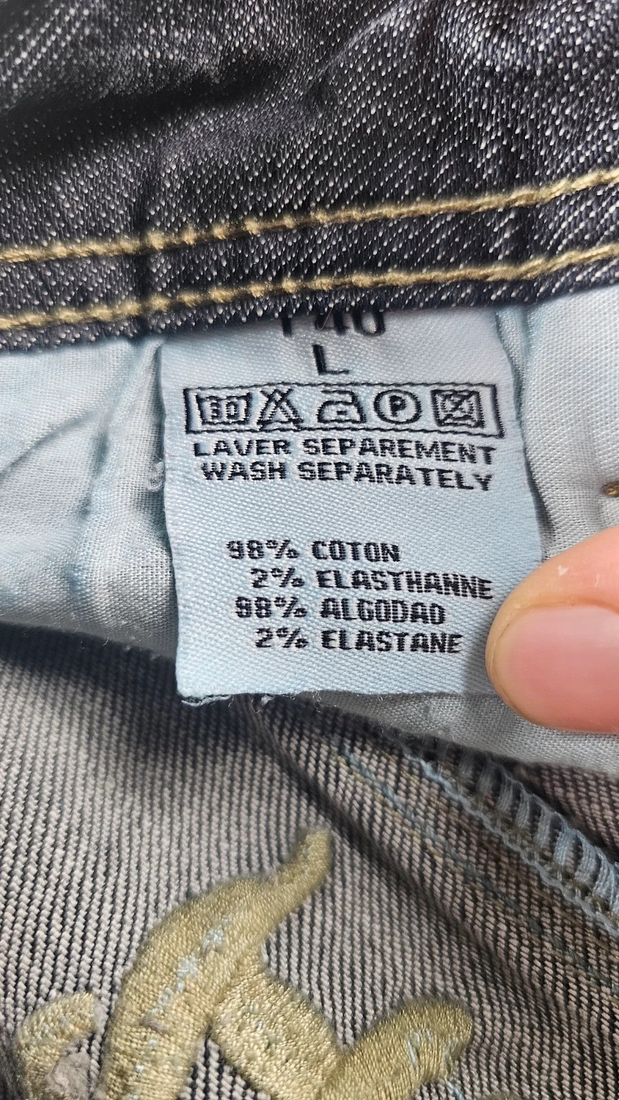 Short En Jean, Big Brodure Accestar Vintage – Vintage Dressing – taille L 3