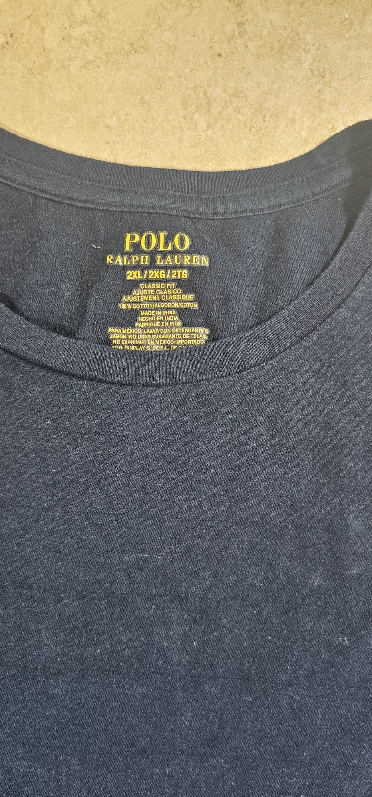 T-Shirt Ralph Lauren Bleu Marine – Logo Jaune – Homme 2XL 🐎 – Ralph Lauren – taille XXL 4