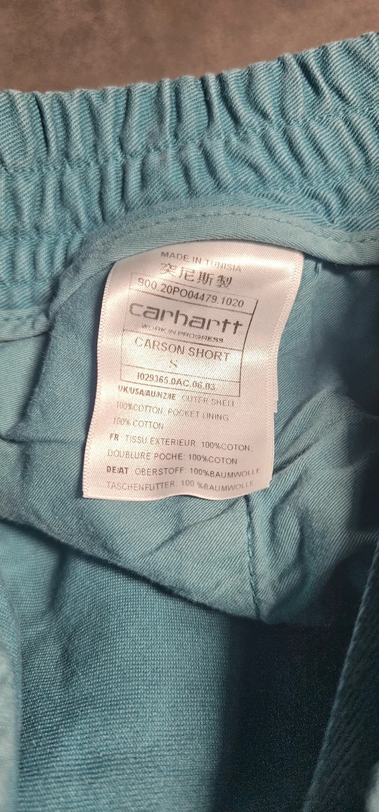 🩳 Short bleu canard/turquoise – Taille S – Carhartt – taille S 4