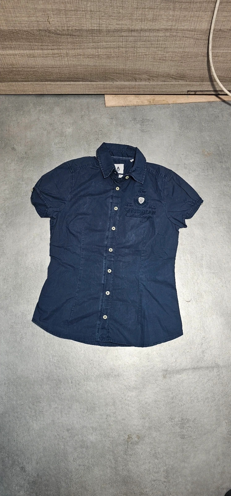 Chemise Gaastra manches courtes bleu marine nautique homme S – Vintage Dressing – taille S