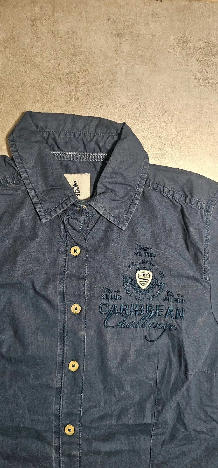 Chemise Gaastra manches courtes bleu marine nautique homme S – Vintage Dressing – taille S 3