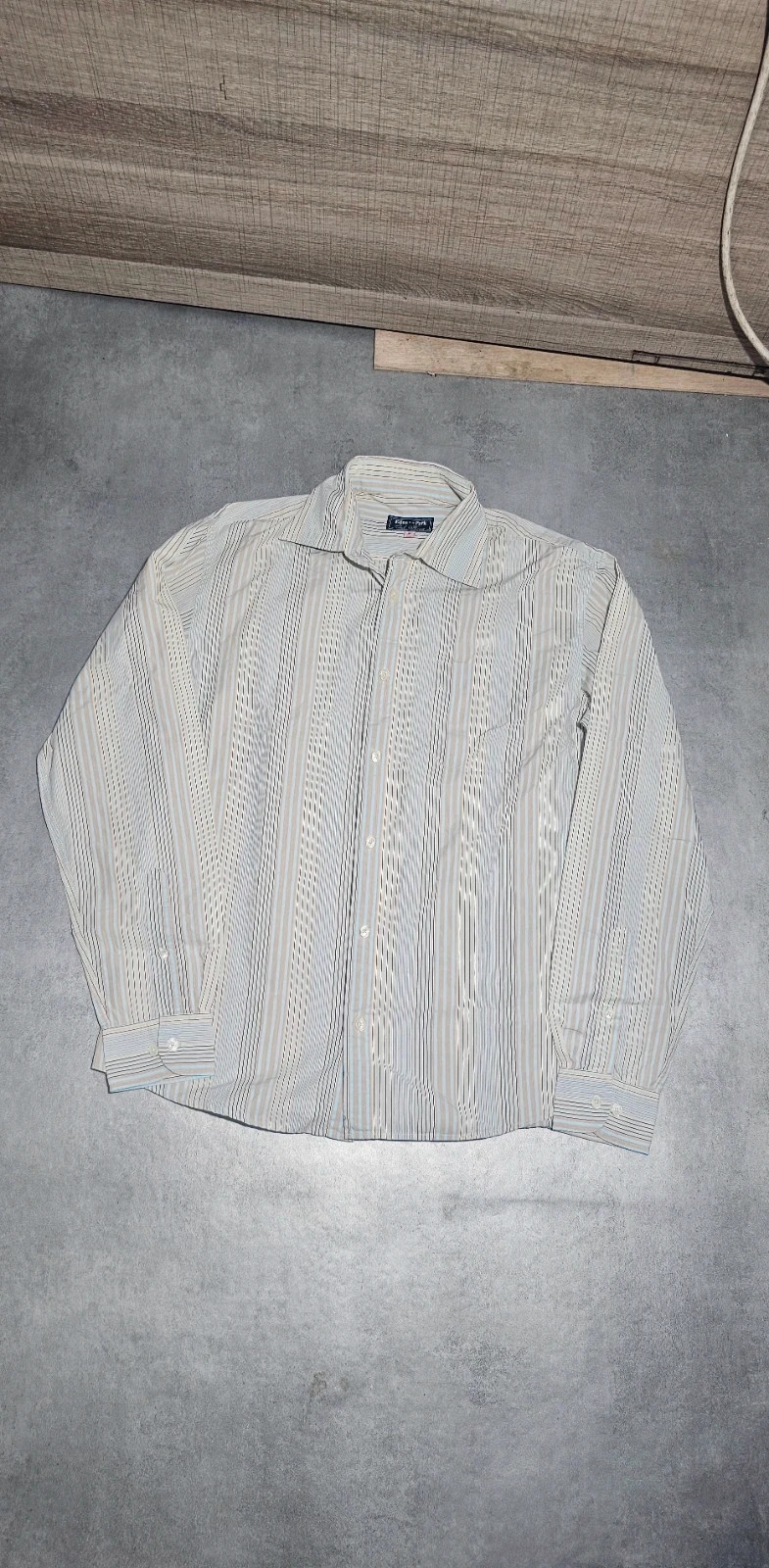 Chemise Eden Park beige à rayures homme M
