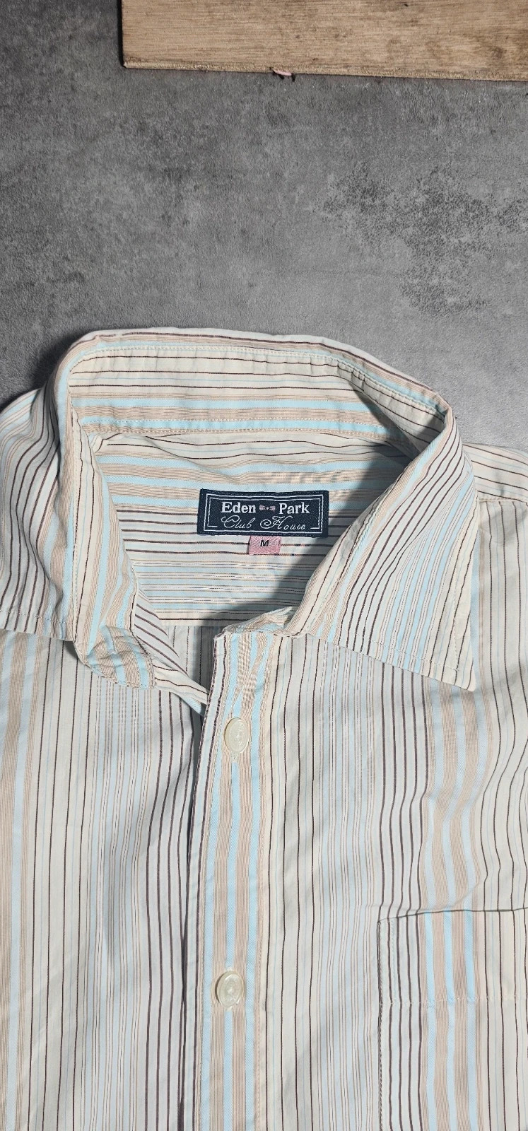Chemise Eden Park beige à rayures homme M – Eden Park – taille M 3