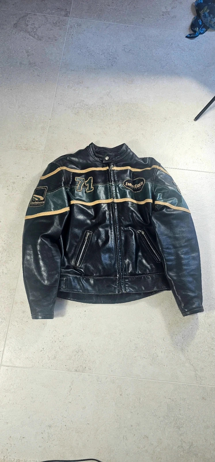 Blouson Moto Helstons Cuir Noir Homme~M