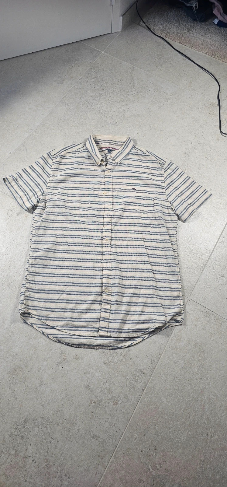 👔 Chemise Tommy Hilfiger blanche à rayures – Taille XL – Tommy Hilfiger – taille XL