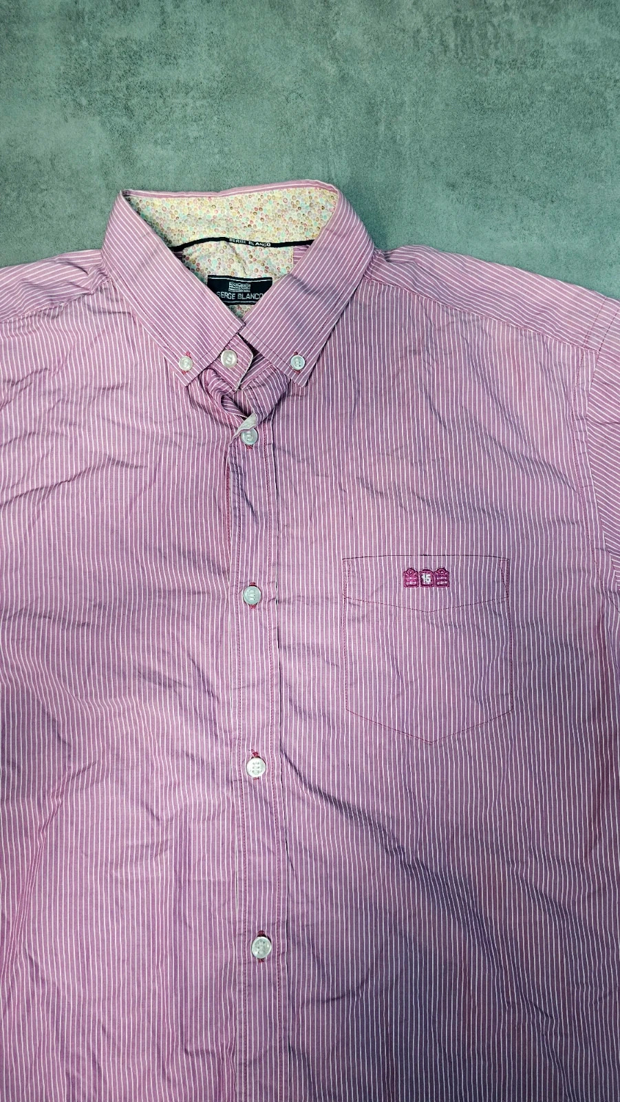 Chemise manches courtes à rayures rose et blanc Sergo blanco~XL – Serge Blanco – taille XL 3