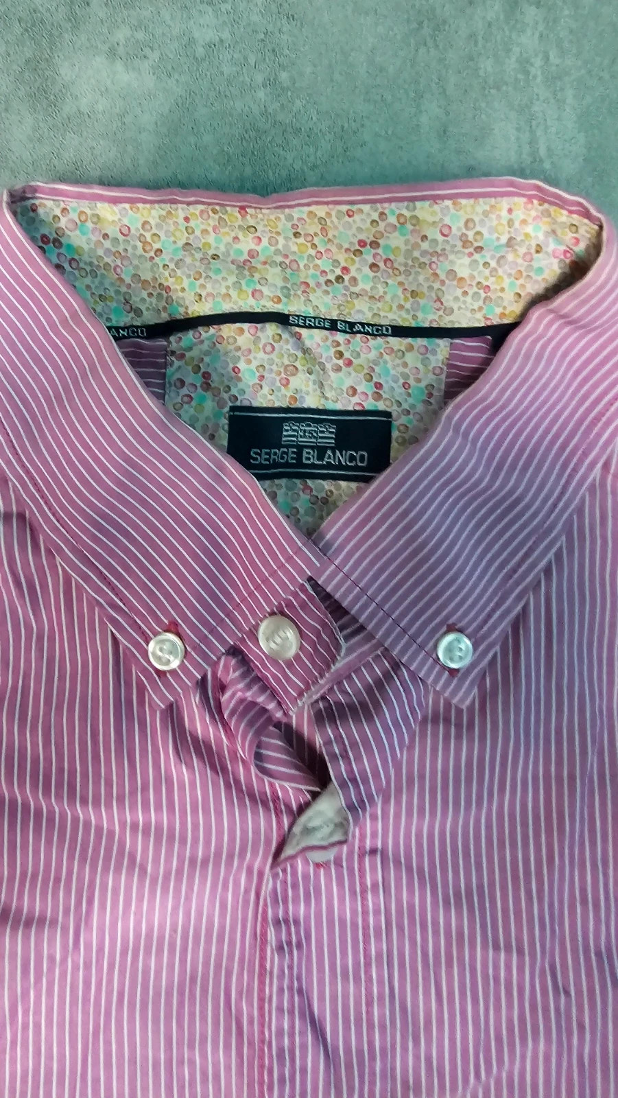 Chemise manches courtes à rayures rose et blanc Sergo blanco~XL – Serge Blanco – taille XL 5