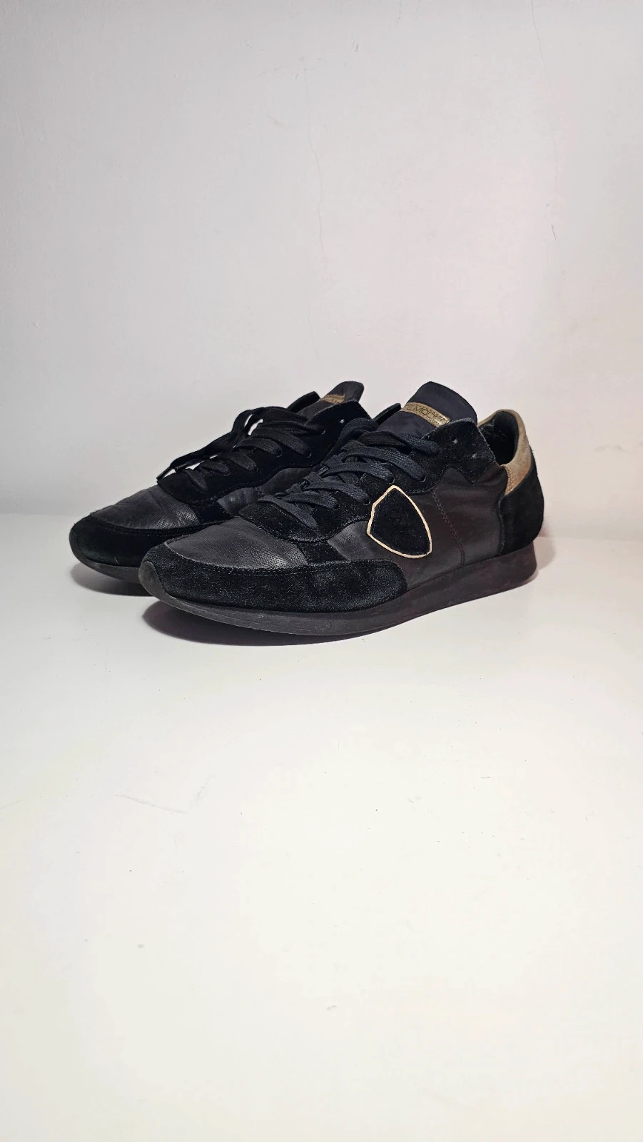 Sneackers/ Baskets Philippe Model Homme Noir Et beige/doré ~41 – Philippe Model – taille 41