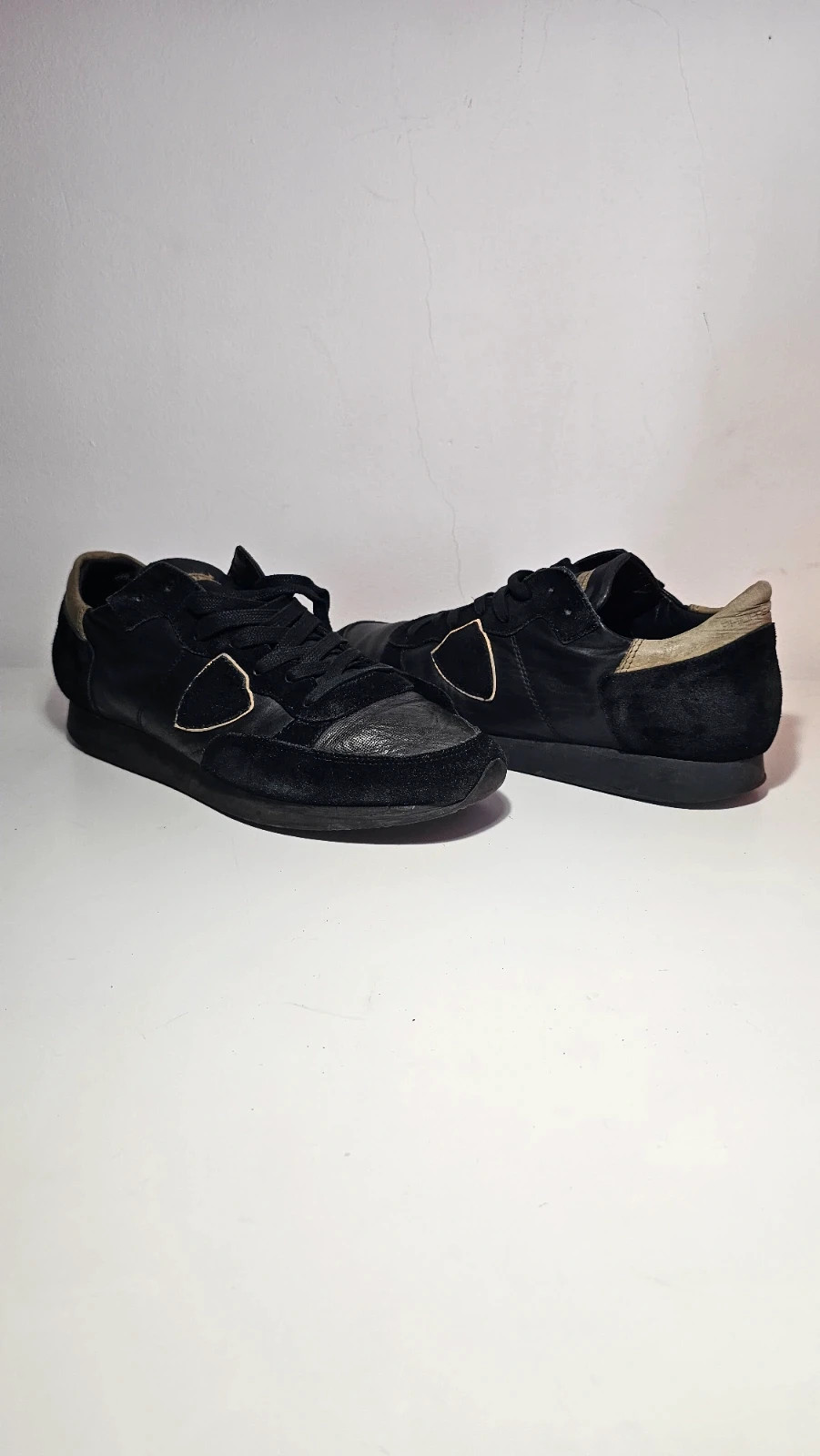 Sneackers/ Baskets Philippe Model Homme Noir Et beige/doré ~41 – Philippe Model – taille 41 2