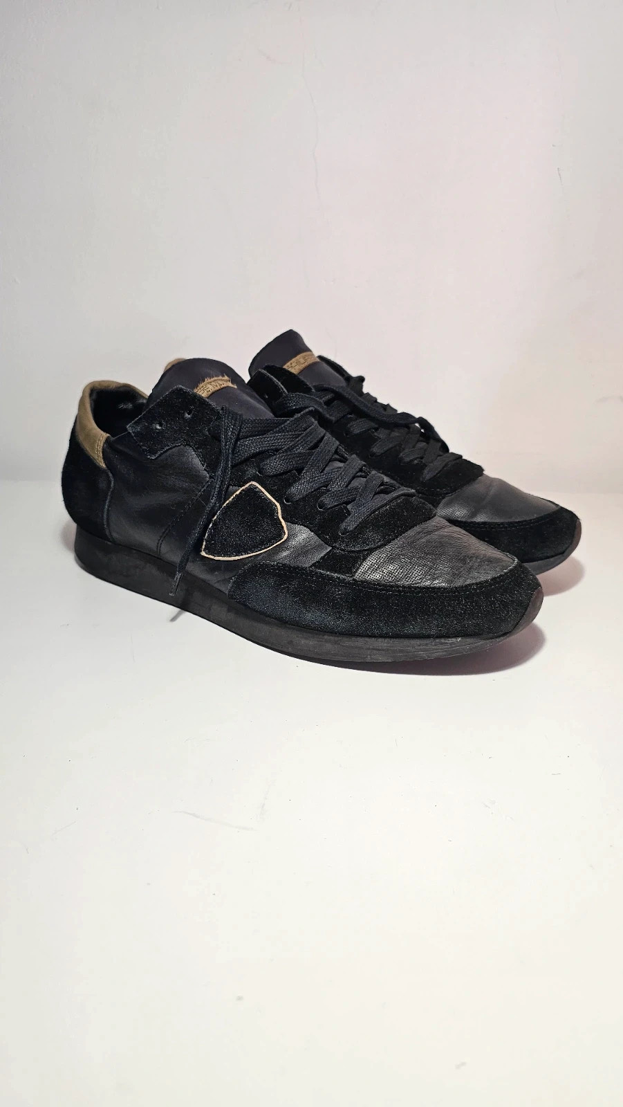 Sneackers/ Baskets Philippe Model Homme Noir Et beige/doré ~41 – Philippe Model – taille 41 3