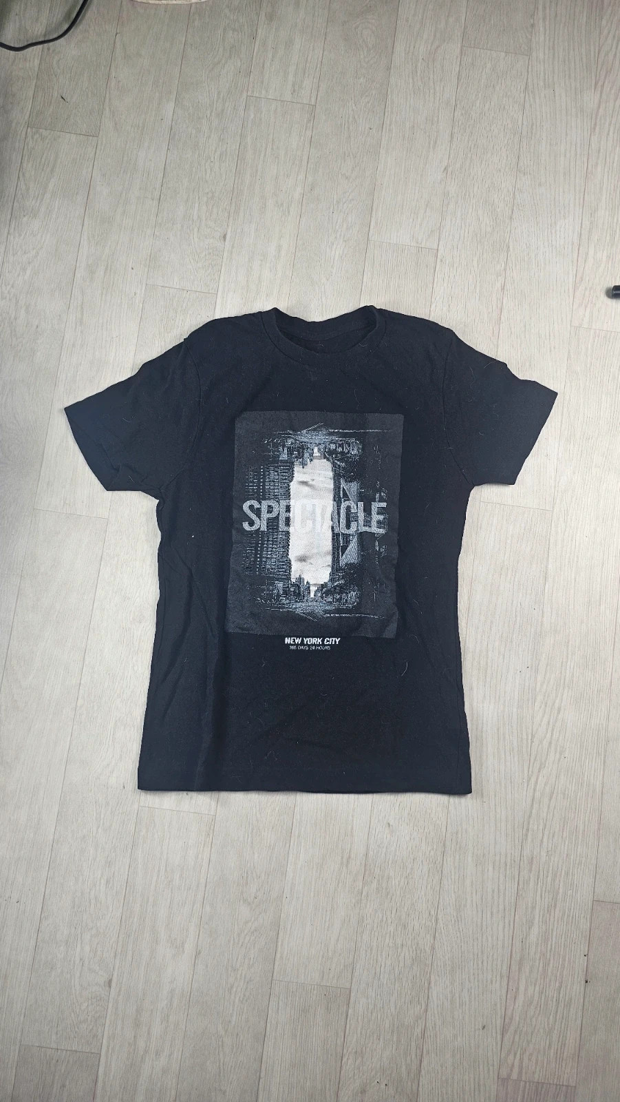 T-shirt Pull&Bear noir vintage homme S – Pull & Bear – taille S