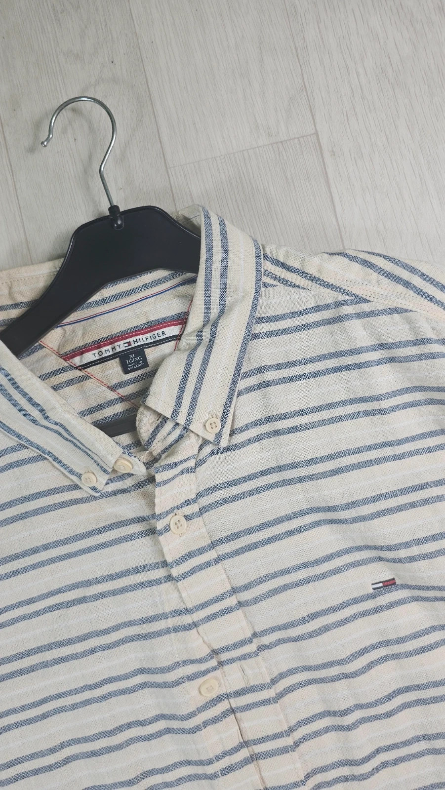 Chemise Eden Park beige à rayures homme M – Tommy Hilfiger – taille M 3
