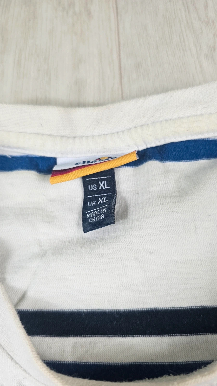 T-shirt Ellesse blanc rayures vintage homme XL – Ellesse – taille XL 4