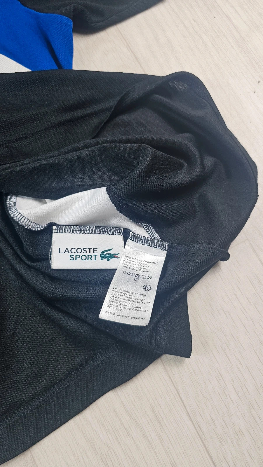 Maillot Lacoste sport noir bleu blanc homme XL – Lacoste – taille XL 4