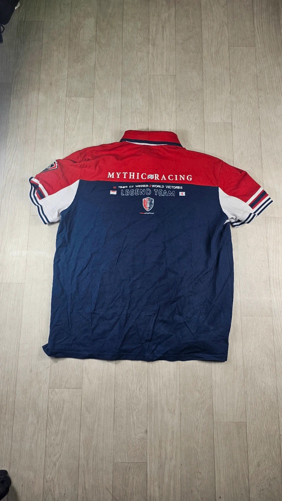 Polo vintage Winch & Wheel racing rouge blanc bleu 3XL – Vintage Dressing – taille XXXL 2