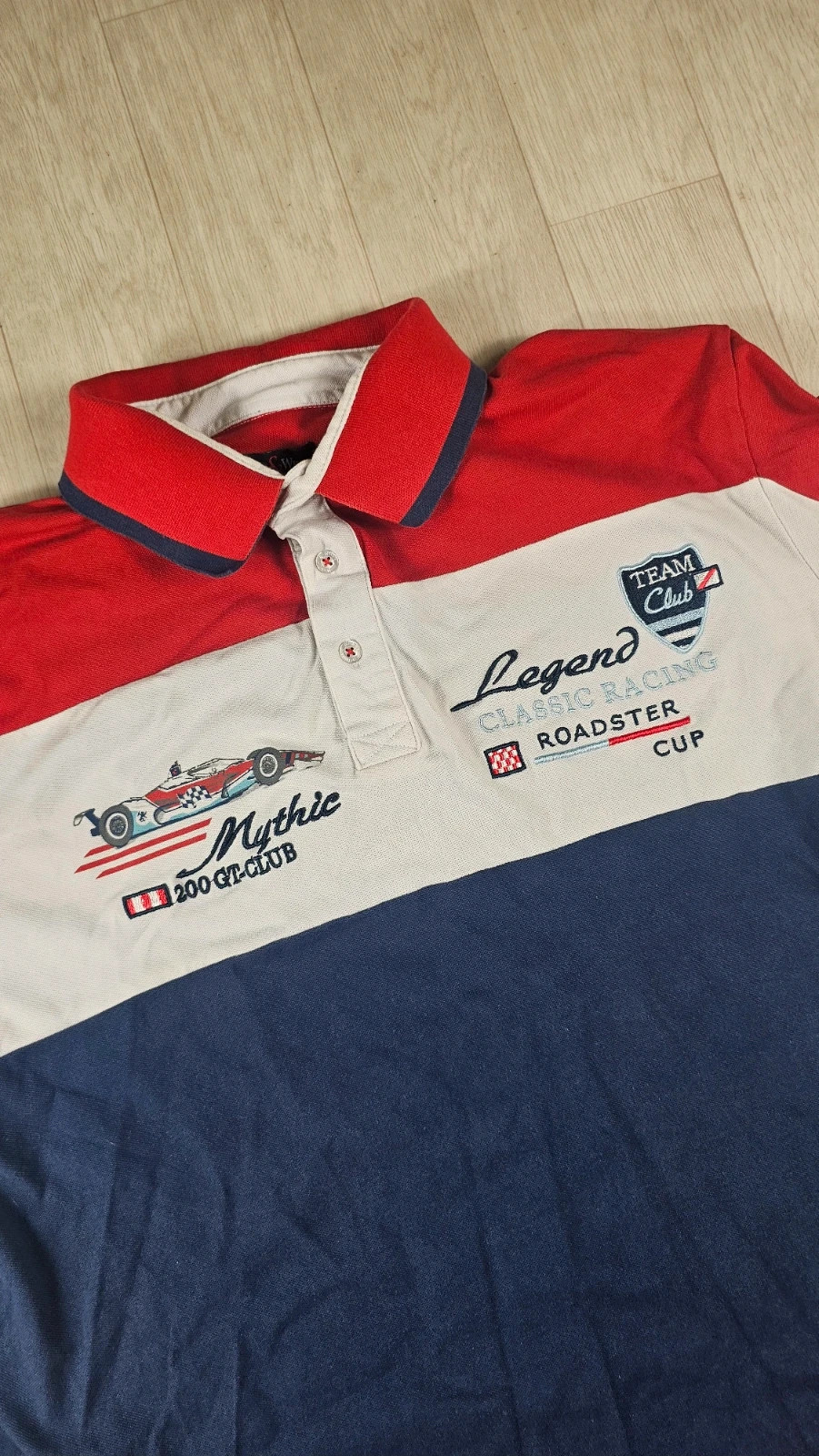 Polo vintage Winch & Wheel racing rouge blanc bleu 3XL – Vintage Dressing – taille XXXL 3