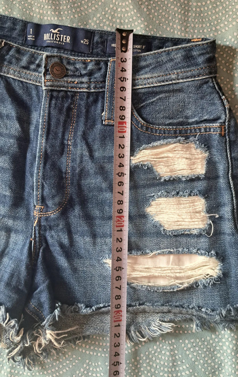 Pantalones cortos vaqueros rotos azul 5