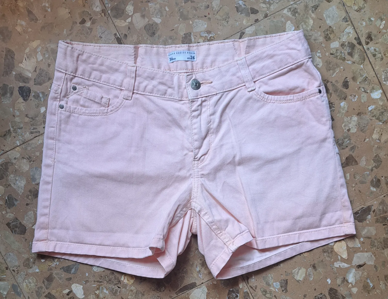 Pantalón corto rosa pastel talla 36 3