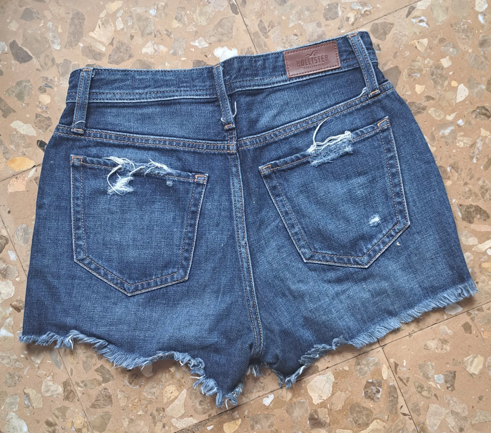 Pantalones cortos vaqueros rotos azul 7