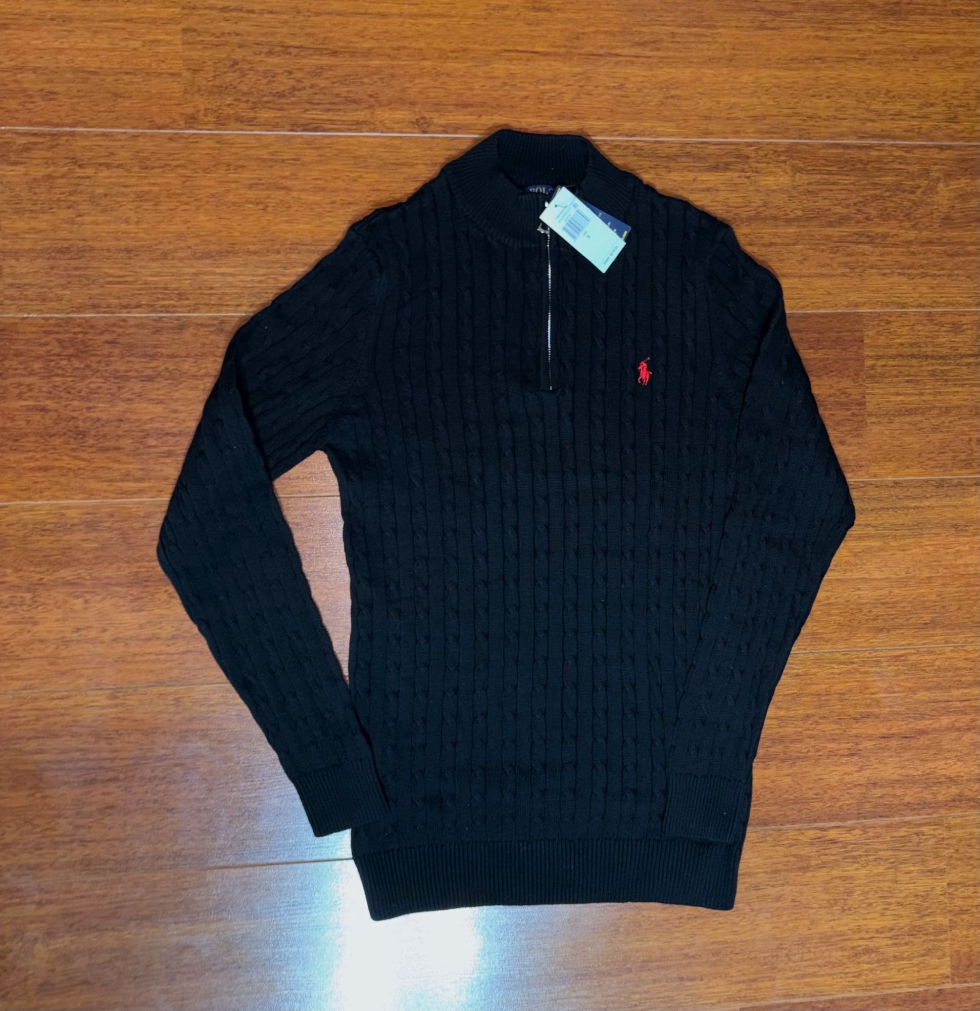 Ralph Lauren Quarter zip sweater size S black