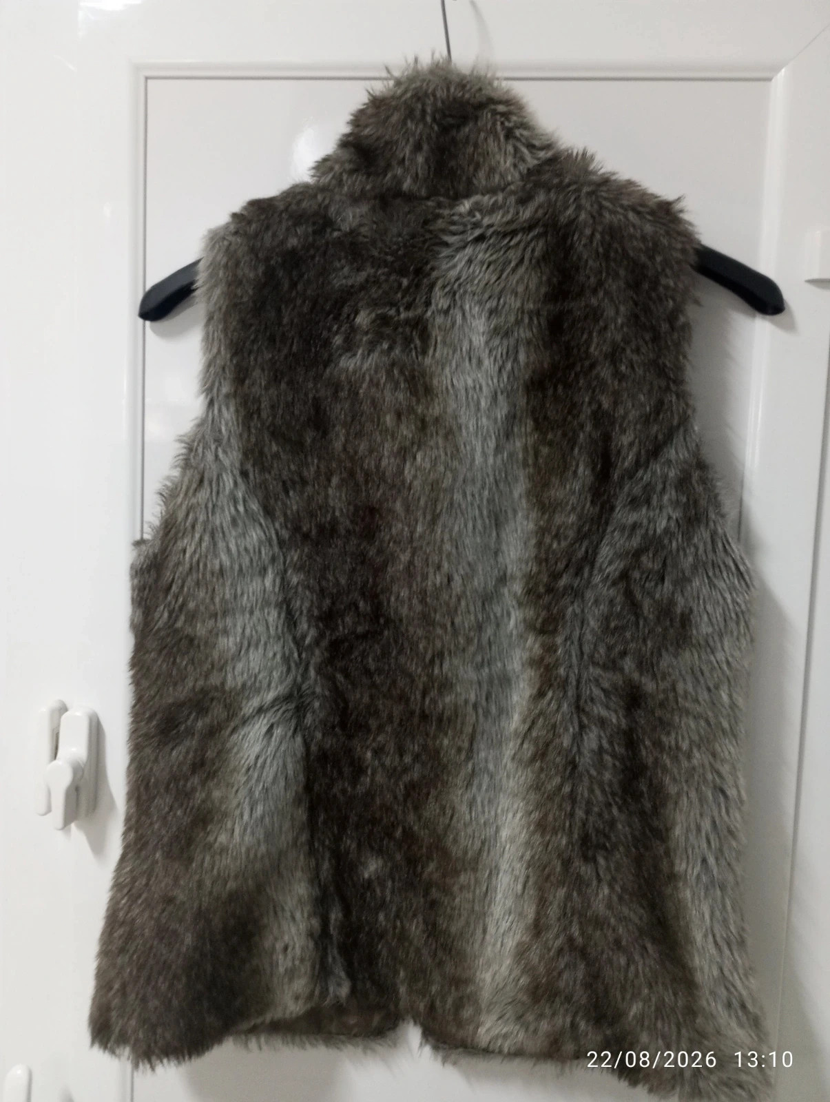 Chaleco de pelo sintético gris/marrón - Talla L (50 cm sisa) – New Look – taille L / 40 / 12 2