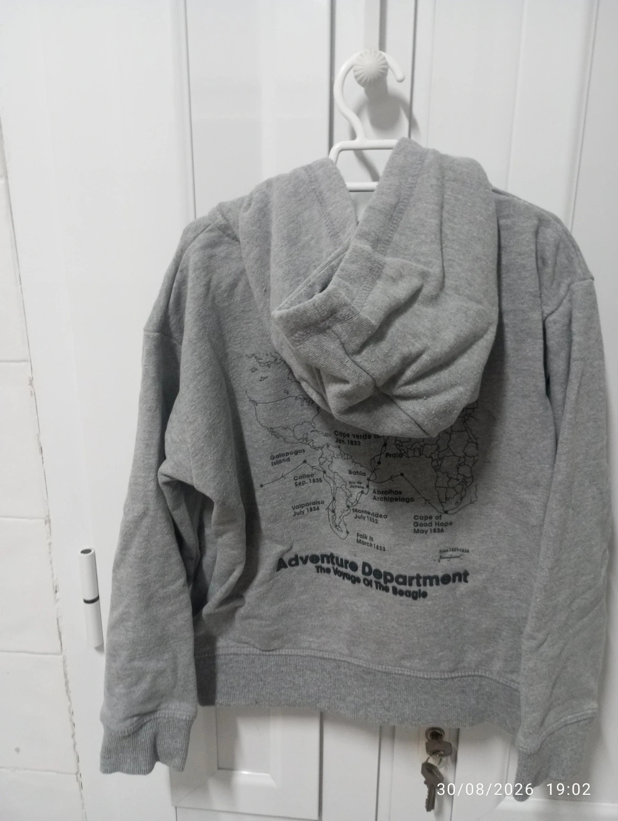 Sudadera gris con capucha y cremallera - ZY Boys (Talla 7-8 años) – Zippy – taille 7 ans / 122 cm 2