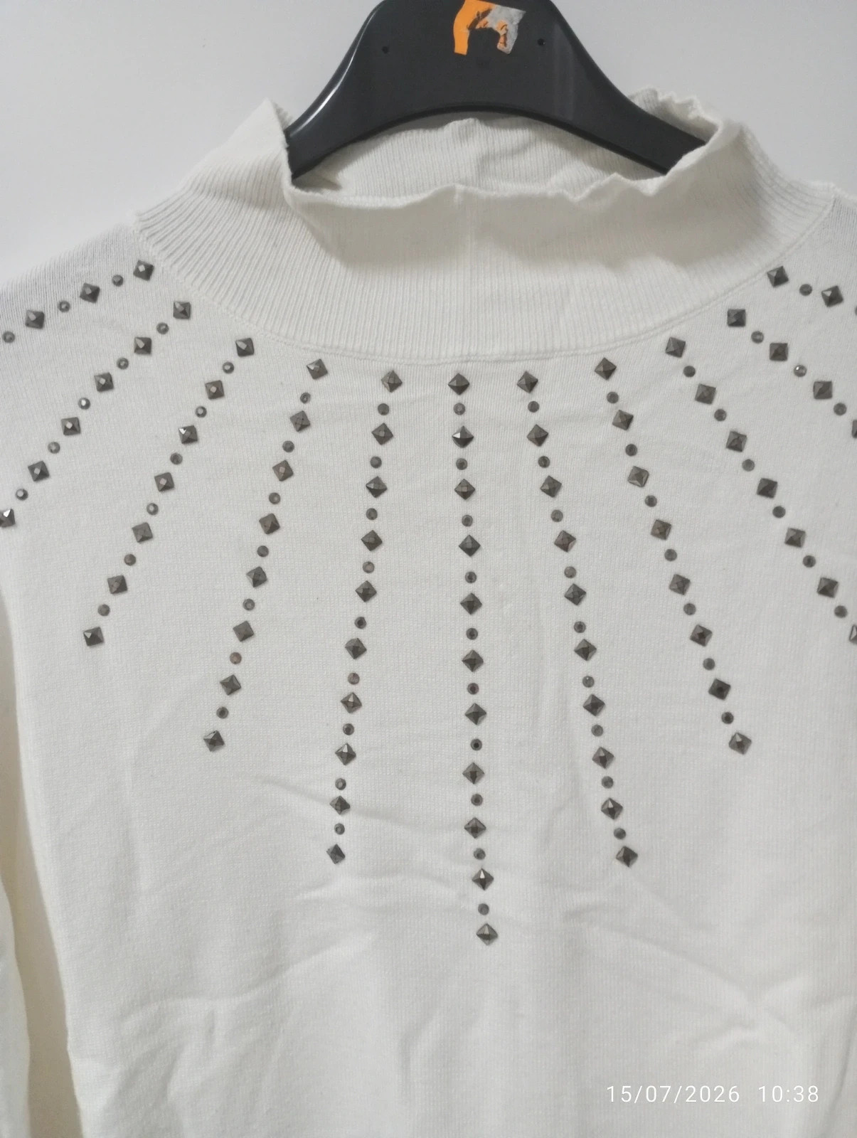 Jersey blanco Sfera con tachas/strass (Talla M) – Sfera – taille M / 38 / 10 2