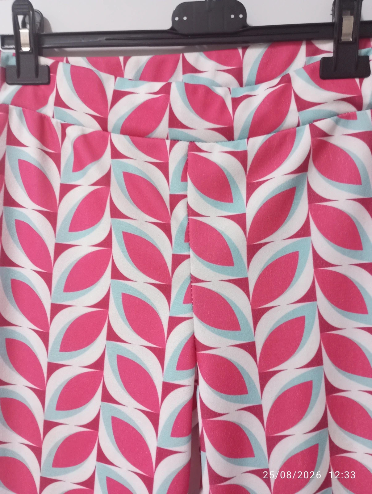 Pantalón acampanado estampado retro (Made in Italy) 💖 – Italy Moda – taille L / 40 / 12 2