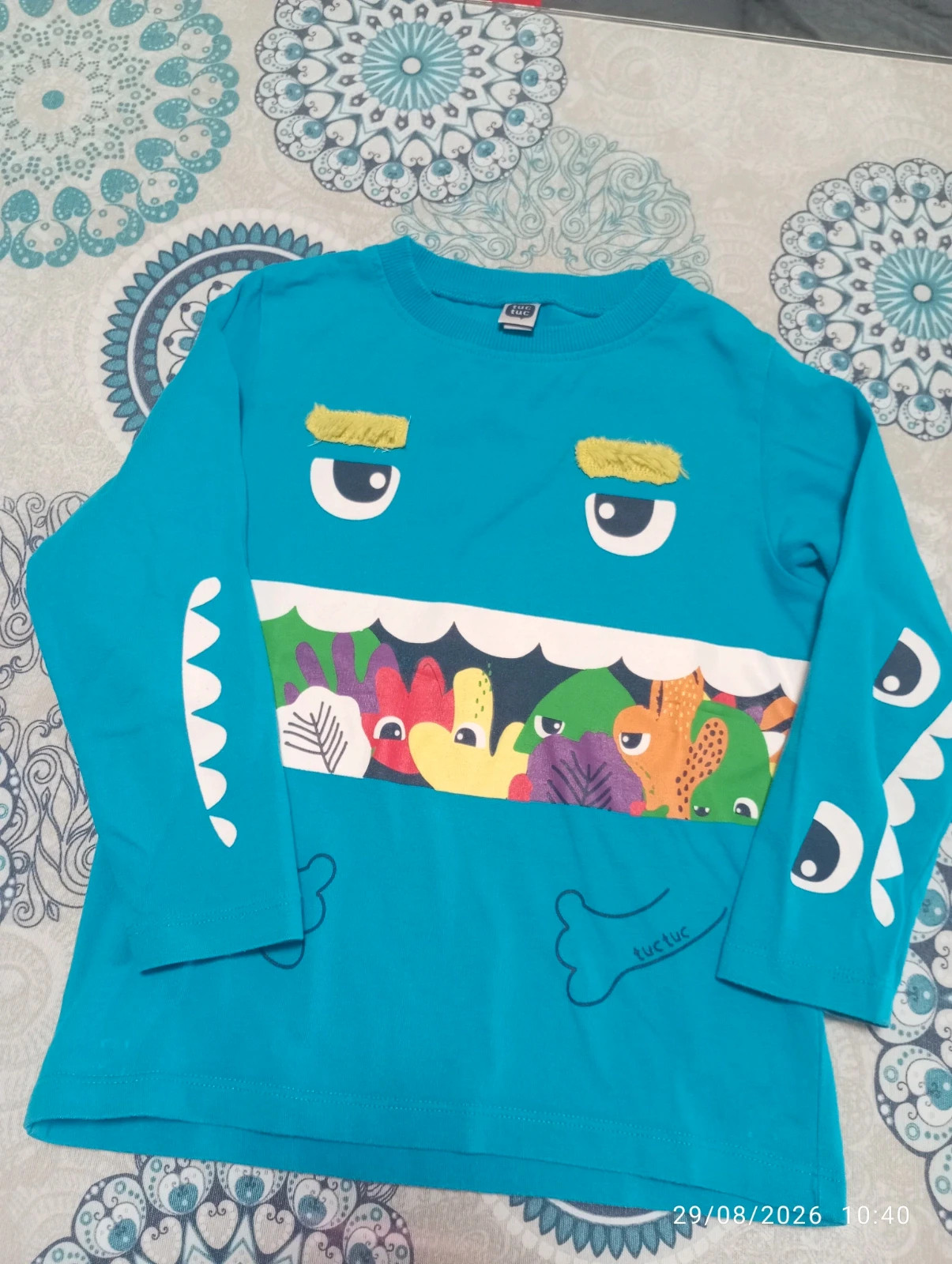 👕 Camiseta Monstruo Divertido Tuc Tuc - Talla 4 años Como nueva!)