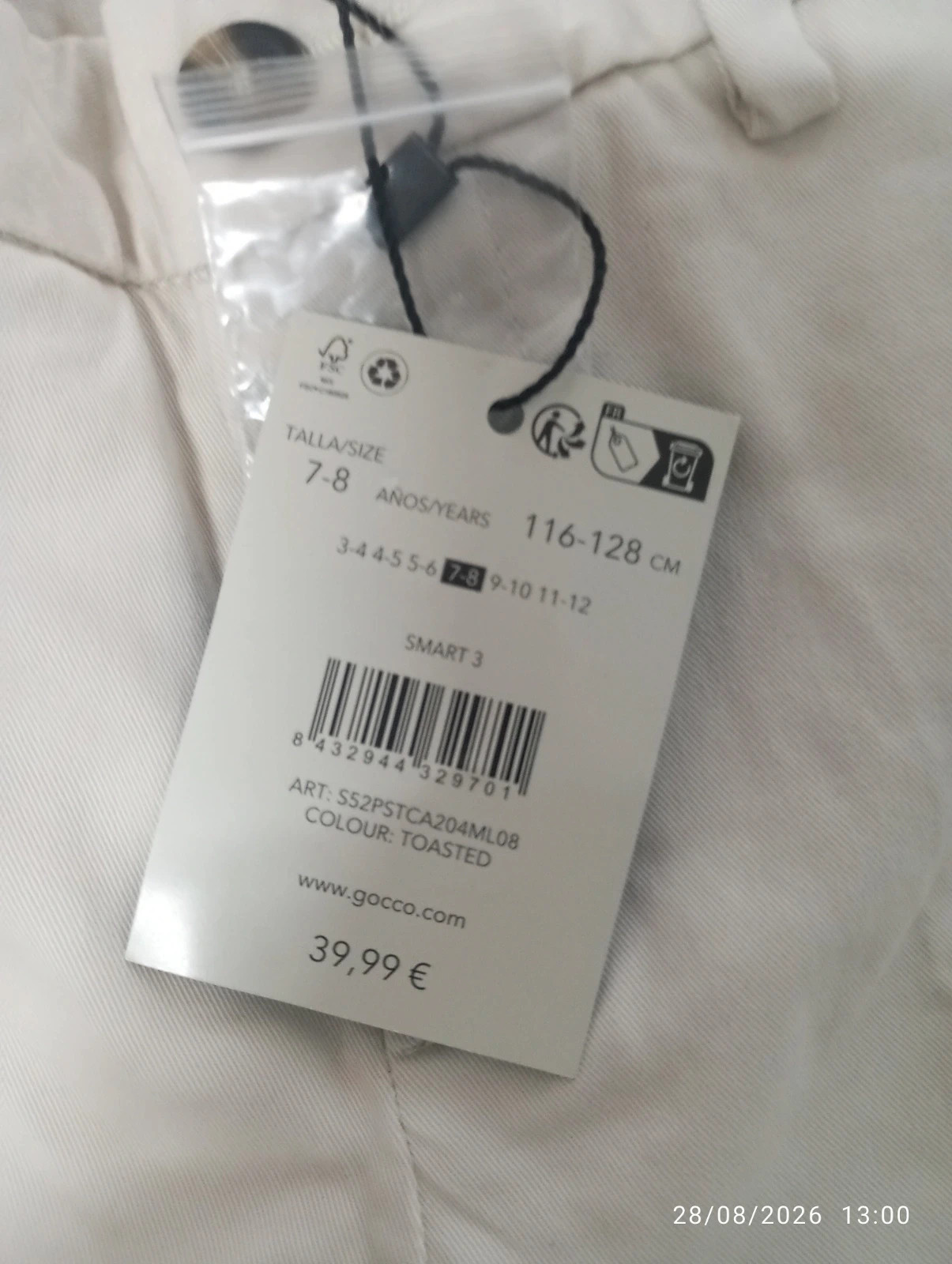 Bermuda / Pantalón corto Gocco NUEVO – Gocco – taille 7 ans / 122 cm 4