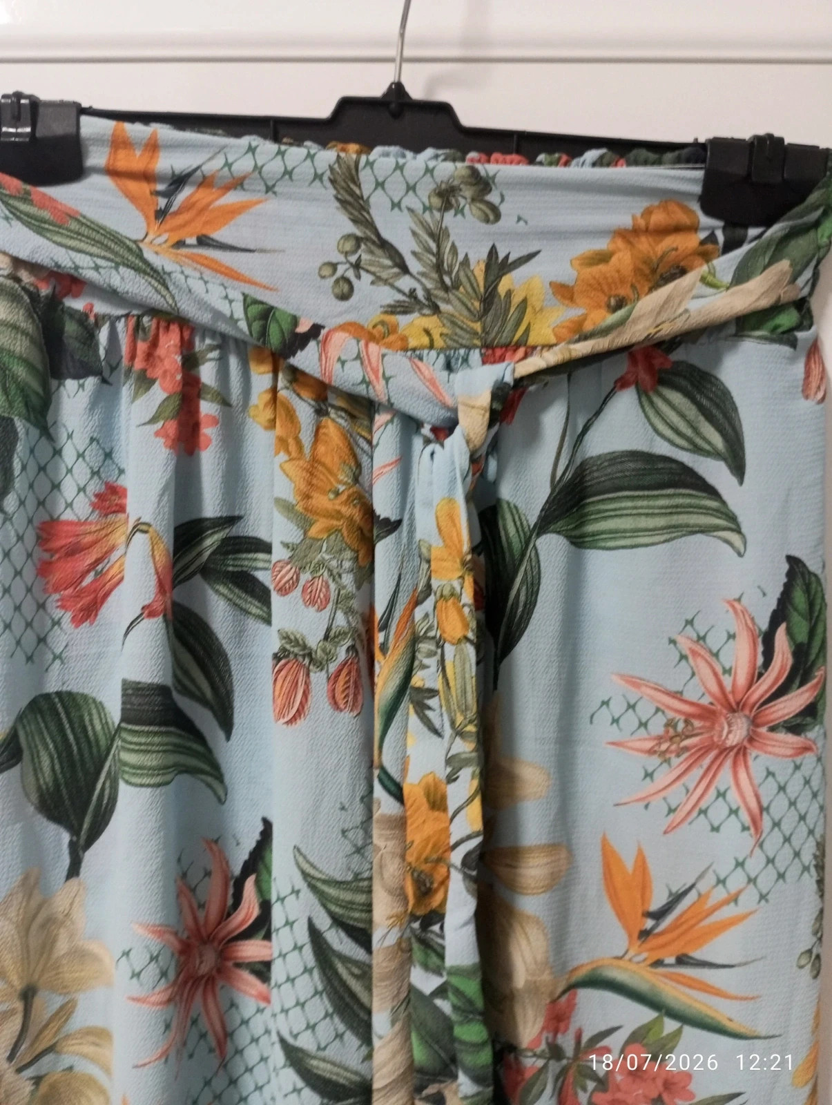 Pantalón palazzo tropical azul (Talla L) – Italy Moda – taille L / 40 / 12 3